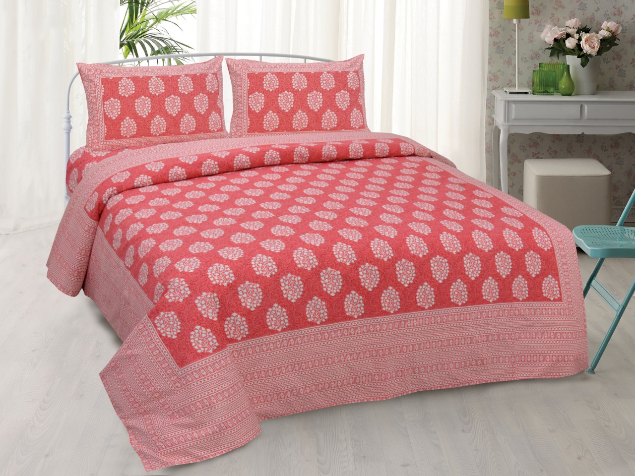 King Printed Bedsheet   4 different color